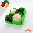 100 Forminhas Doces Porta Forminha 4 Pétalas B Verde-limão