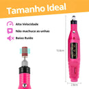 Lixadeira Elétrica Motor Unha Motorzinho Portátil Gel Cor Rosa-chiclete