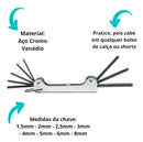 Jogo Chave Allen Hexagonal Canivete Metal 1,5 A 8mm Corneta