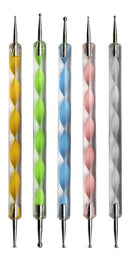 Kit 15 Pincéis Decoração De Unhas + 5 Boleadores Ponta Dupla Pincel Boleador Pontilhismo Alongamento Gel Manicure