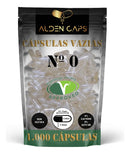 1.000 Cápsulas Vegetais Veganas Transparentes Nº 0 (500mg) Cor Incolor