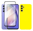 Capa Capinha Case Aveludada + Película 3d Para Galaxy  Amarelo