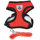Coleira Peitoral Para Cachorro Pet Colete Refletivo + Guia Cor Vermelha Top Reflexível Tamanho da coleira M