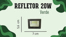 Kit 3 Refletores Luz Verde Led 20w Iluminação Jardim Grama Preto Verde