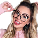 Armação De Óculos Com Lente Sem Grau Feminino Adulto N Preto