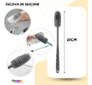Kit Escovas Multiuso 4 em 1 para Limpeza Profunda | Ideal para Garrafas, Copos, Mamadeiras, Bicos e Canudos | Silicone + Nylon