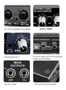 Interface De Áudio Usb Q-22 Gravação 24bits Placa De Som