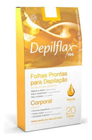 20 Folhas Pronta Cera Depilatória Corporal Natural Depilflax