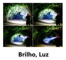 Lanterna de Cabeça EC-6230 3 LED Recarregável Profissional Cor Preta para Capacete Fluoreled