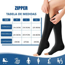 Meia De Compressão 3/4 Com Ziper 20-30 Mmhg Pon Bege GG 42-45