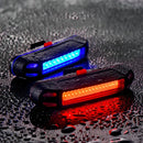 Lanterna Sinalizador Pisca Traseira Bike Led Recarregável Cor Azul Com Vermelho