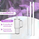 2 Canudos Substituição Compatível Copo Stanley Quencher Transparente