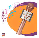Microfone Sem Fio Bluetooth Usb Gotwire? Youtuber Reporter Festas E Eventos Karaokê Diversão Em Família Cor Rose Gold