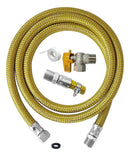 Kit Gas Encanado Mangueira 1mt+registro+adaptador Macho