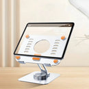 Suporte Giratório 360° De Alumínio Ajustavel Base Para Tablet Celular Ipad Universal Ate 12 Polegada Dobrável Multifunções Cor Prateado