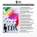 Caneta Brush Pen Canetinhas Canetas Coloridas Escolar Ponta Dupla Estojo Com 12 Cores Touch Cores Fofa Para Livros De Colorir Canetinhas Coloridas Desenho Profissional Ilustrar Profissional Marca Tdx