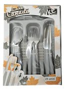 Kit De Talheres Inox Canadá 25 Peça Colher Garfo Faca Kehome Cor Cinza