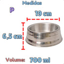 Kit 2 Comedouro Pesado Petliz Polido Bebedouro Pote Ração Água De Alumínio Resistente Cachorro Pequeno 700 ML