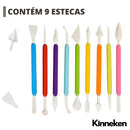 Kit Estecas 9 Ferramentas para Massas, Argila, Modelagem, Massinha, Biscuit Kinneken