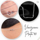 Kit Corrente Colar Veneziana Prata 925 + Par De Brinco Luxo Feminino Coração 45cm