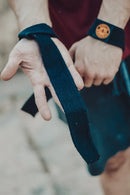 Strap Luva P/ Musculação Academia Punho Algodão Puxada Cross Cor Preto