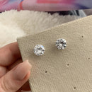 Brinco Masculino De Prata Pura 925 Diamante Sintético 7mm Cor Prateado