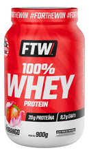 Whey Protein 100% Concentrado Pote 900g Sabor Morango - FTW