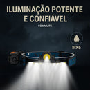Lanterna Cabeça Recarregavel Profissional Led Testa capacete Led Usb Cor Da Lanterna Preto Cor Da Luz Branco com sensor bateria alta duracao resistente a agua ipx5 Marca Commlite