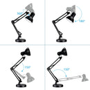 Luminária De Mesa Dapon Articulada Abajur Modelo Pixar Com Base e Garra Cor Preto