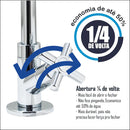 Torneira Lavatório Banheiro Bica Móvel Abs 1/4 De Volta Acabamento Cromado Cor Prateado