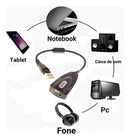 Adaptador Placa De Som Usb 7.1 Entrada P2 Fone Microfone