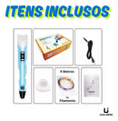 Canetas 3D Proficional 3dpen Impressora 3 Filamentos Crianca infantil desenho realista magica Lojainfor