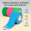 Fita Bandagem Elástica Adesiva 5m Suporte Muscular Estabilização Articular Recuperação Física Flexível Respirável Resistência ao Suor Conforto Pele Uso Esportivo e Reabilitação Terapêutica Bahrein