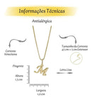 Colar Corrente Letra Lisa Inicial Presente Banhado Ouro 18k Cor Dourado M