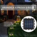 2 X Arandela Solar 4 Focos Parede Slim 12 Fachos Led Externa Estrutura Amarelo 3000K