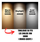 Kit 2 Fita Led 240leds Alta Potência Rolo 5m Cada 3000k Perfil De Led Iluminação