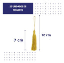Pingente De Seda Tassel - Franja - Dourado - C/50 Nybc