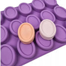 Forma De Silicone Sabonete Oval 15 Cavidades Saboaria Vela Cor Roxo