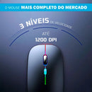 Mouse Sem Fio Recarregável Wireless Optico Led Rgb Ergonômico Sem Fio Para Pc Desktop Notebook Tablet Smartphone Davely Preto