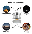 Fogareiro A Álcool Fogão Camping Portátil Espiriteira Pesca
