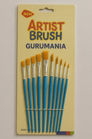 Kit 12 Pincéis Artesanato Pintura Ponta Fina Redonda E Chato Gurumania