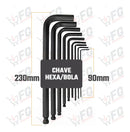 Kit 18 Peças Jogo Chave Allen Hex Torque Bola Longa