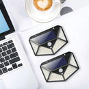 Kit 2 Arandelas Iluminária Energia Solar 100 Led Luz Branca