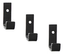 Gancho De Parede De Ferro Estilo Industrial 4x7cm Preto 3pçs