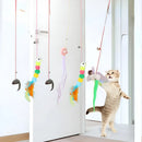 3 Brinquedo Gato Porta Suspenso Pendurar Na Porta Elástico Cor Kit 03 Unidades Sortidas