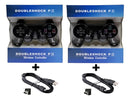 2 Controles Joystick Sem Fio Para P 3 + Cabo Usb - Redd Cor Preto