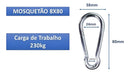 Mosquetão 8cm profissional suporta 230kg 10 unidades