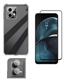 Kit Capa Capinha + Pelicula 3d + P Camera Para Moto G84 5g Transparente