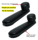 Par Manivelas Vidro Saveiro Gol Quadrado Bola G2 Preta Metal Preta