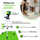 Nível A Laser Verde 2 Linhas Esquadro + Suporte + Tripé Recarregavel Profissional Prumo 20m Autonivelante Bateria Nano Bateria